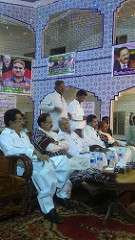 Politicians attending a meeting in Kunri