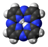 Space-filling model of the porphyrazine molecule