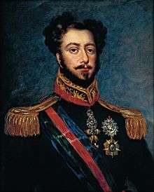Half-length painted portrait of a brown-haired man with mustache and beard, wearing a uniform with gold epaulettes and the Order of the Golden Fleece on a red ribbon around his neck and a striped sash of office across his chest
