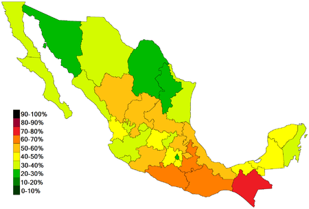 Poverty Percentages of Mexico 2012