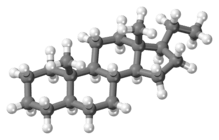 Ball-and-stick model of the pregnane molecule