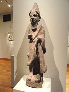 Statue of a Hittite priest-king made from basalt and containing bone eyes