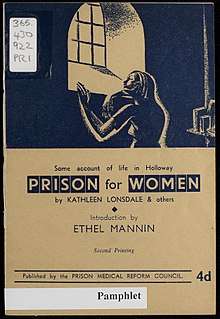Pamphlet written by Kathleen Lonsdale on Prison Reform in 1943