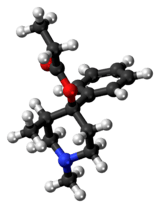 Ball-and-stick model of the prodine molecule