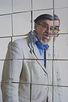 Dr Jones reflected in a set of mirrors he positioned to emulate Archimedes mirror attack on ships in Syracuse