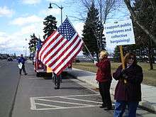 Photograph of some Walker protesters.