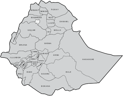 Provinces of Ethiopia in 1935