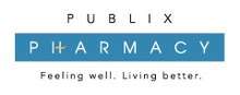 Logo of Publix Pharmacy. "Publix Pharmacy. Feeling Well. Living Better."