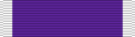 A short, wide (at an almost 4:1 ratio) US military ribbon with three palindromic vertical bands of color: white, purple, and white.