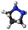 Ball-and-stick model of the pyrazolidine molecule