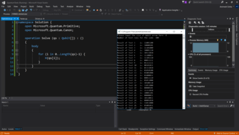 Screenshot of Q# in Visual Studio