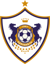 Shield-shaped football-club logo of a football surrounded by two rearing horses