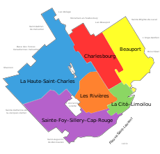 Boroughs of Quebec City since 1 November, 2009