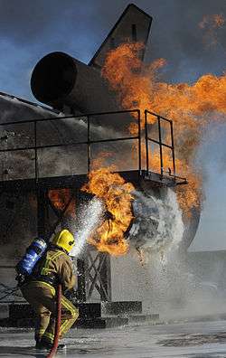 A fire fighting training exercise at Manston