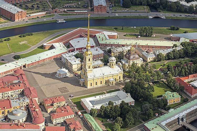 Aerial view of the Peter and Paul Cathedral (image, 2016)
