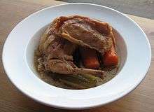 Rabbit stew with carrot and celery