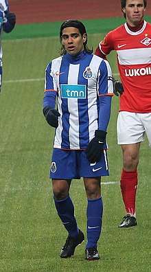 Former Porto striker Radamel Falcao, wearing the club's kit during a match
