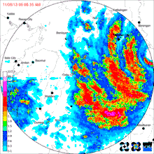 PAGASA Cebu City weather radar reflectivity loop from November 8, 2013