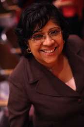 A photograph of Radhika Balakrishnan, courtesy of the Center for Women's Global Leadership