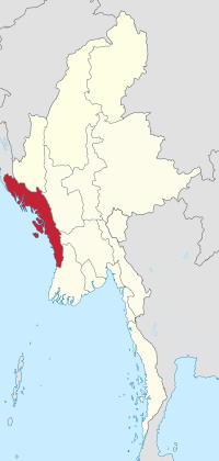 Map of Rakhine State, in western Myanmar