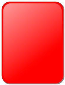 A red rectangular card
