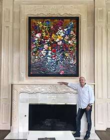 Reflectionist Artist JD Miller pictured with his 3D Oil Painting "A Grand Celebration" 72 x 60 inches