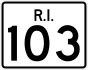 Rhode Island Route 103 marker