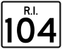 Rhode Island Route 104 marker