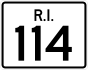 Rhode Island Route 114 marker