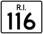 Rhode Island Route 116 marker