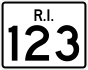 Rhode Island Route 123 marker