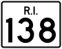 Rhode Island Route 138 marker