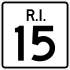 Rhode Island Route 15 marker