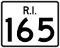 Rhode Island Route 165 marker