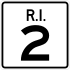 Rhode Island Route 2 marker