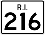 Rhode Island Route 216 marker