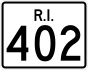 Rhode Island Route 402 marker