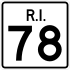 Rhode Island Route 78 marker