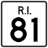 Rhode Island Route 81 marker