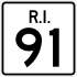 Rhode Island Route 91 marker
