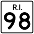 Rhode Island Route 98 marker