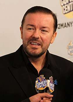 Ricky Gervais at Comedy Central's "Night of Too Many Stars" in 2010.