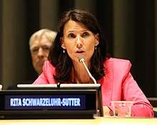 Rita Schwarzelühr-Sutter speaks at the United Nations in New York City on Sustainability (2016)