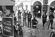 Workers at the Ritzy Cinema, Brixton striking in 2014