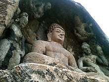 Rock-cut Lord Buddha statue at Bojjanakonda near Anakapalle India
