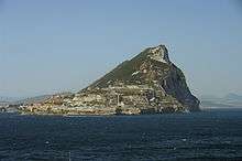 The Rock of Gibraltar, seen from the sea