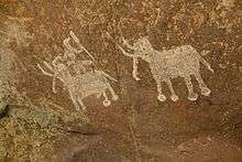 Rock painting at one of the Bhimbetka rock shelters