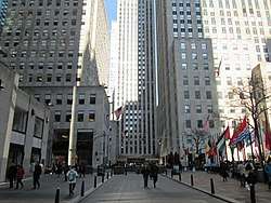 Rockefeller Plaza, a private street in Rockefeller Center