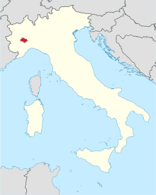 Locator map for diocese of Asti, in n.w. Italy