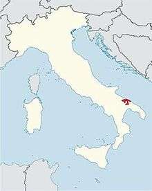 locator map for diocese of Bari